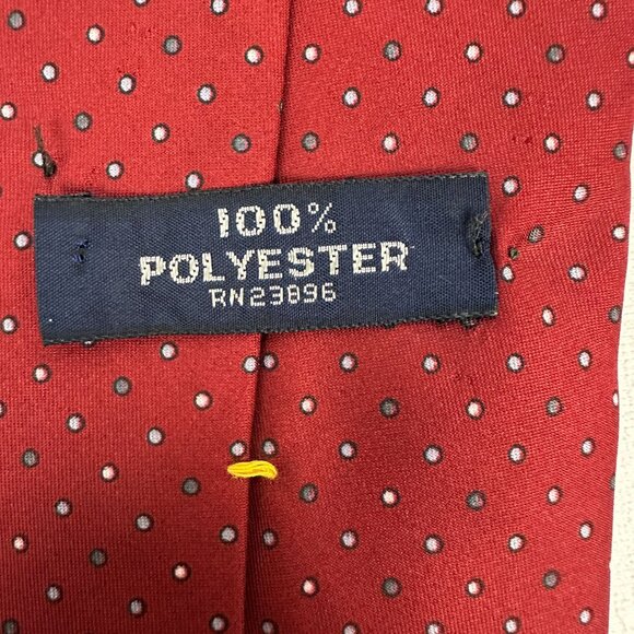 Red & Navy Polka Dot Tie 100% Polyester Classic Design - Picture 3 of 3
